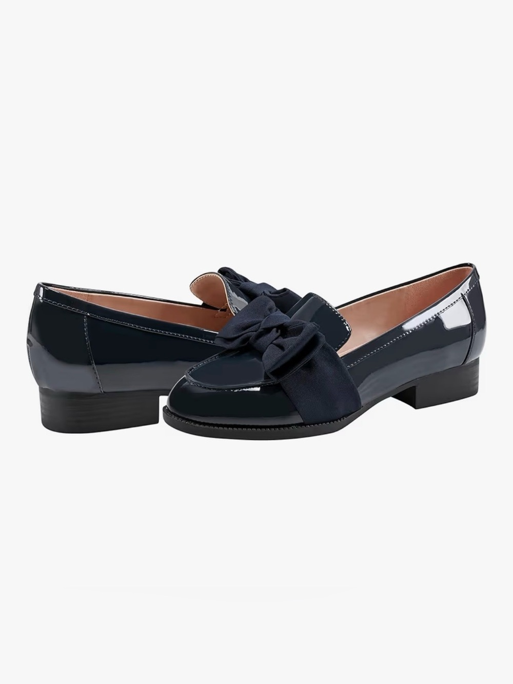Bandolino Navy Patent Bow Loafers
